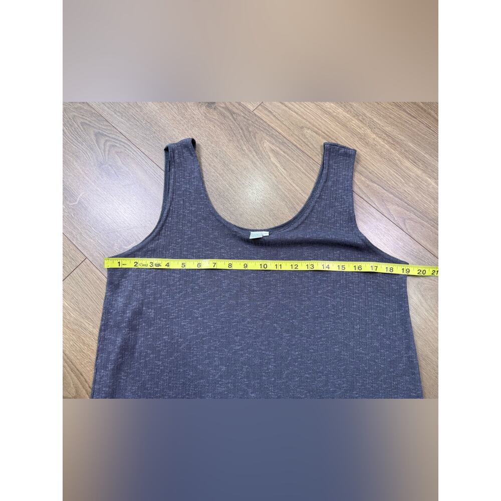 Sandwich Sheer Knit Tank Dress Gray Sleeveless Midi Swim Cover Up Medium - Picture 9 of 10